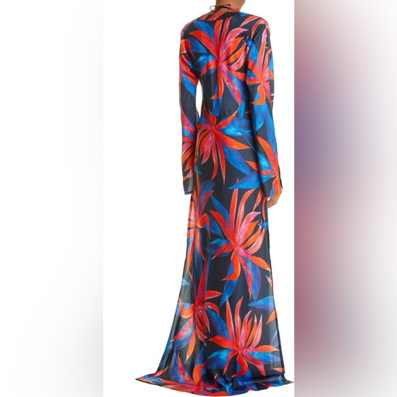 Louisa Ballou Floral Long-Sleeve Caftan and Bikini Set - Picture 3 of 15